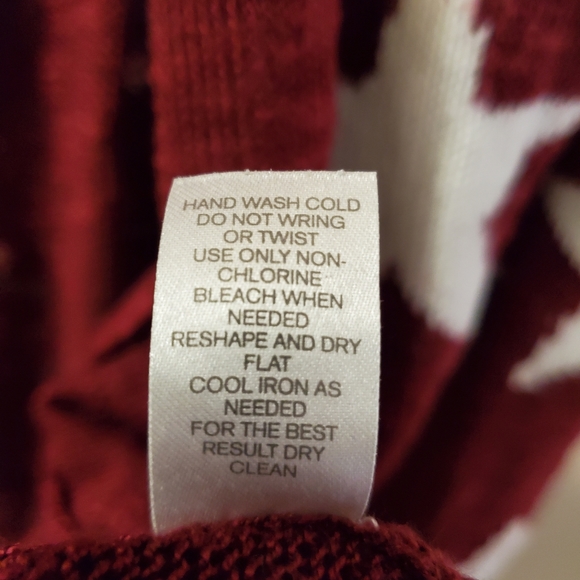 Charming Charlie - Maroon Star Knit Open Front Cardigan - Size M - Picture 8 of 8